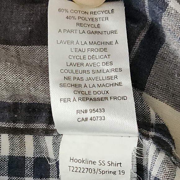 TOAD & CO Hookline Short Sleeve Shirt Plaid Shirt brown beige navy size m - Picture 6 of 10